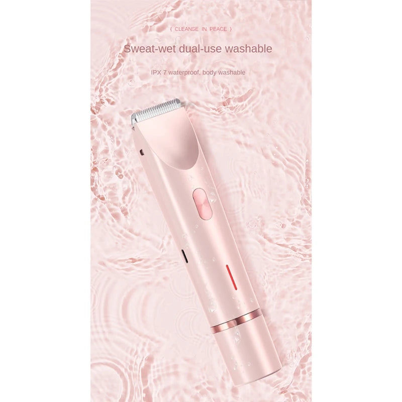 Hot！-Bikini Trimmer for Women Electric Shaver 2-In-1 Body and Facial Hair Removal Double Head for Pubic Face Underarm Legs