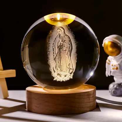 Unique Jesus 3D Crystal Ball Night Light - Perfect for Christmas Decoration and Nativity Scene Displays Religious Beliefs