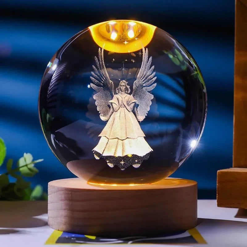 Unique Jesus 3D Crystal Ball Night Light - Perfect for Christmas Decoration and Nativity Scene Displays Religious Beliefs